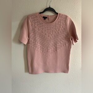 Talbots Crochet Detail Short Sleeve Sweater Womens Size S